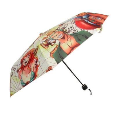 China One Piece Japanese Anime Umbrella New 3 Folding Umbrellla Umbrella Anti Rain UV Clear Parasol for sale