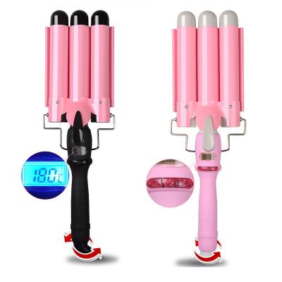 China For Home Use Aifree Home Use LCD Display Auto Curling Iron New 3 Barrel Large Ceramic Ionic Wave Hair Curler With Triple Barrel Hair Curler Hair Curler for sale