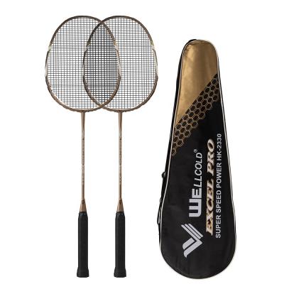 China Eastic & 2018 wellcold durable low price super durability badminton racket set for wholesale for sale