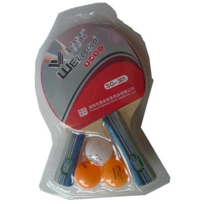 China Wholesale high quality wooden ping pong racket, best ping pong racket with thickness rubber and sponge for sale