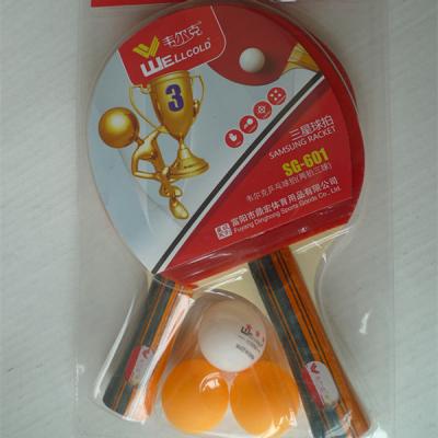 China Best High Quality Professional Copy Wooden Ping Pong Racket Ping Pong Bat With Balls for sale