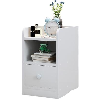 China OEM Factory Morden Design Color Night Stand Adjustable Simple White Bedroom Table Modern Particle Panel Nightstand for sale