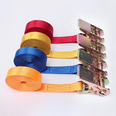 China Hot Selling Polyester Ratchet Strap Lashing Strap Belt Ratchet Link Down Without Hook for sale