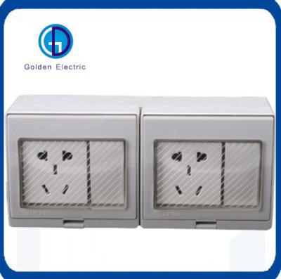 China IP55 2gang Switch 2gang Socket Waterproof Wall Switch Socket for and Durable Products for sale