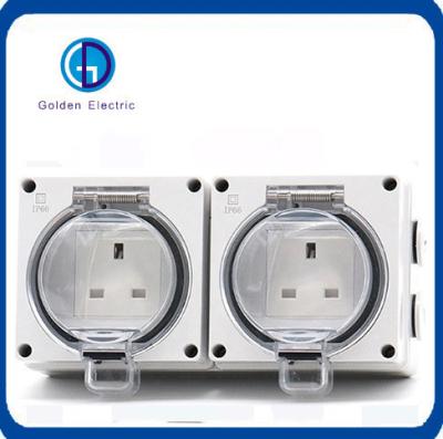 China Hospital Function IP66 Waterproof 2 Gang Socket with Waterproof Cover and USB Socket for sale