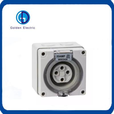 China 10A 20A 32A 40A 50A 4pins Round Surface Sockets Australia Standard Socket Outlets 500V IP66 Industrial Plug and Socket for sale