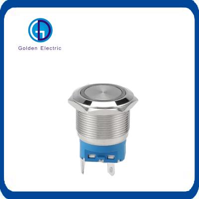 China IP67 Stainless Steel 19mm LED Metal Push Button Switch for Null Line and Live Line Wiring for sale