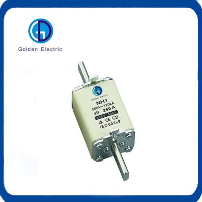 China Gg HRC Ceramic Fuse Types Blade 500VAC 120ka 50A 63A 80A 200A Knife Fuse Link and Base for sale