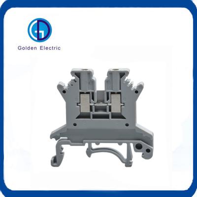 China 26-16AWG/ 0.2-1.5mm2 PA66 Nylon UK 1.5b Terminal Blocks for Feed Through Rail Mounting for sale