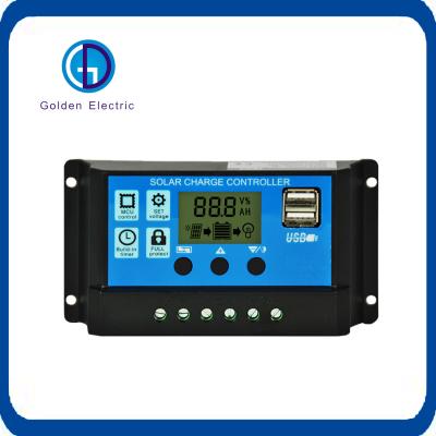 China LCD Display Solar Charge Controller 30A/20A/10A 12V 24V Auto with Double USB PV Regulators Battery Chargers for sale