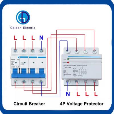 China 380V 60A DIN Schienenspannungsschutzvorrichtung automatische Wiederherstellung mit drei Phasen zu verkaufen