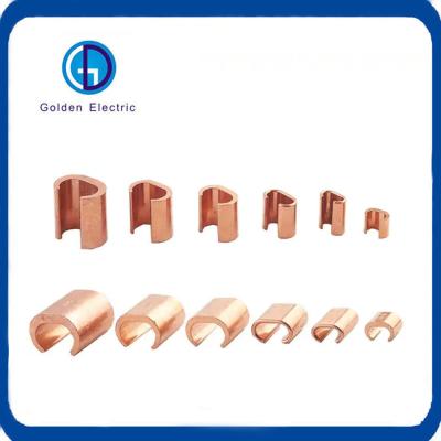 China Lightning Protection Earthing Copper C Type Clamps for Electric Cable Grounding Joint for sale