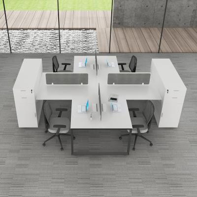 China Modern Open Space Computer Desk Office Furniture Face To Face Workstations 4 Seater Desk for sale