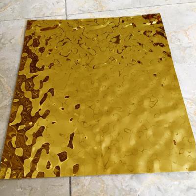 China Decorative Construction AISI 201 4*8ft Water Ripple Stainless Steel Water Ripples Sheet for sale