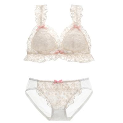 China Lolita Cute QUICK DRY bra and brief sets size 32 girl in school penty teen girl underwear ladies wireless bra and panties set for sale