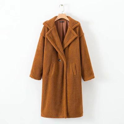 China Viable Women's Long Cardigan Fuzzy Fleece Lapel Open Front Coat Faux Fur Outwear Jackets Warm Winter for sale