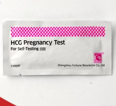 China Early Pregnancy First Pregnancy Test Paper Pregnancy Diagnostic Tests Card Human Urine HCG Home Rapid Test for sale