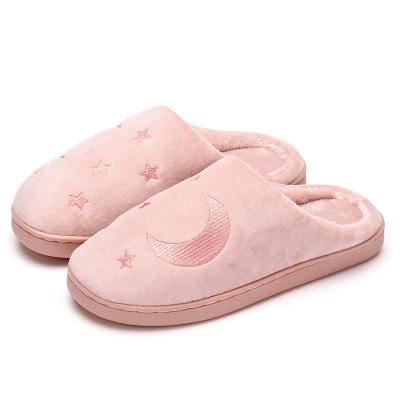 China CUSHIONING Hot Selling Autumn Winter Cotton Moon Good Night Washable Slippers for Women and Men for sale