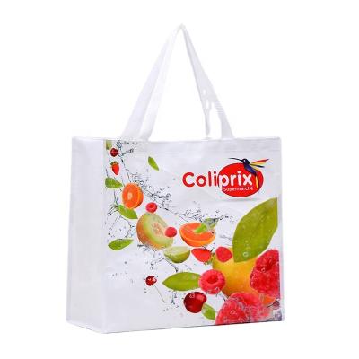 China Custom Wholesale Promotional Laminated PP Woven Shopping Tote Bags Heavy Duty for sale