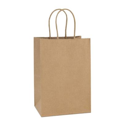 China Recyclable Brown Kraft Paper Bag , Thick Brown Paper Bag For Birthday for sale