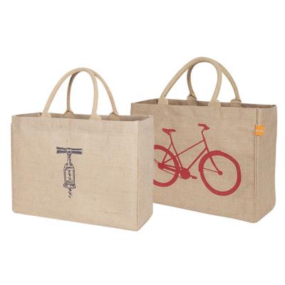 China Reusable Wholesale Carrying Women Tanks Grocery Jute Promotional Shopping Bag for sale