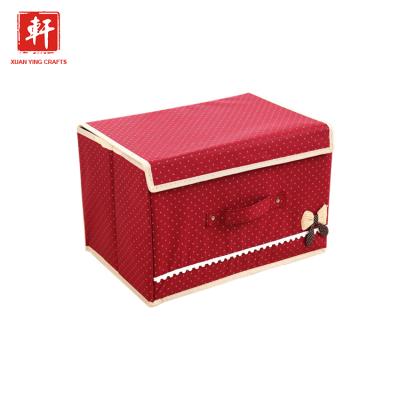 China Wholesale Cheap Red Custom Color Collapsible Recycled Storage Box Viable For Storing Things for sale