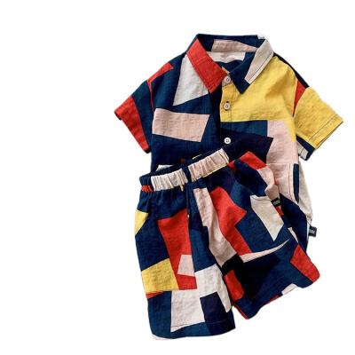 China Handsome Summer Children's Plaid Suits Children's Clothing Smart Casual Boys' Suits, Boys, Baby Sports Western Style, Two-Piece for sale