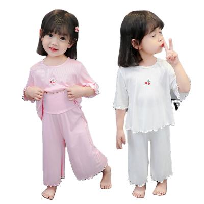 China 2022 High Quality Breathable Sleeve Pajamas Air Conditioning Clothes For Girls With Ice Silk for sale