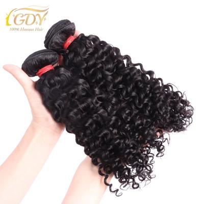 China 14inches Deep Wave 1B Color Bundles Natural Unprocessed GDY Human Hair 100% Virgin Hair Unprocessed for sale