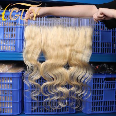 China Cheap Blonde Glory Body Wave HD Lace Frontal 613 Transparent Chinese Hair Bundles With 14 Inches13x4 Body Wave HD Lace 613 Headband for sale