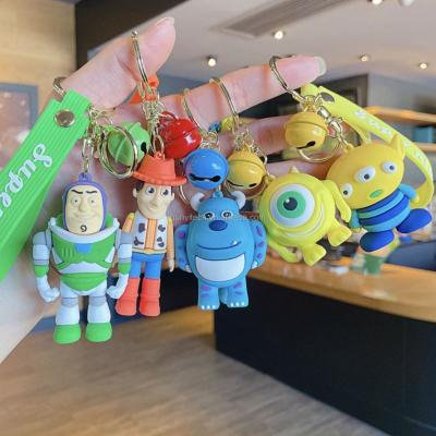 China Fashional Souvenir Gifts Wholesale New Design Cartoon Toy Story Keychain Cute Doll Car Bag Ornament 3D Rubber Pendant Key Chain PVC for sale