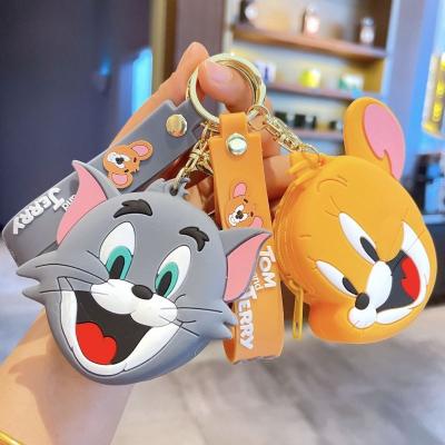 China wholesale HOT 3D Silicone Rubber Pendant Pokemoned Key Chain Tom Cartoon Coin Holder and SALE Key Chain and Jerry Coin Holder Key Chain for sale