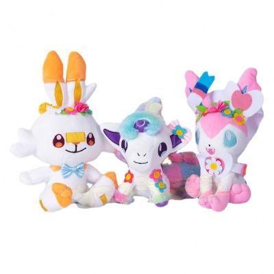 China Decoration Scorbunny Sylveon Ponyta Pocket Monster Plus Sword And Shield Sound Doll Toy Cute Kids Girls Anime Stuffed Toys Pokemones Toys for sale