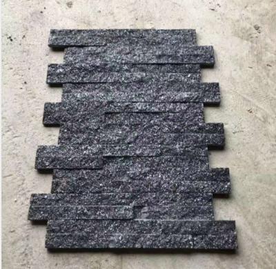 China Wall Decoration Black Gold Sand Granite Cladding Wall Stone Cladding Stone Panels Exterior for sale