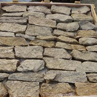 China Modern Tiger Skin Yellow Granite Dry Stacked Loose Stone Wall Cladding for sale