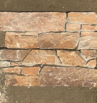 China Rust Quartzite Meshed Cement Back Natural Stone Veneer Panels Lowes / Cultured Stone Panel MEB -026 for sale