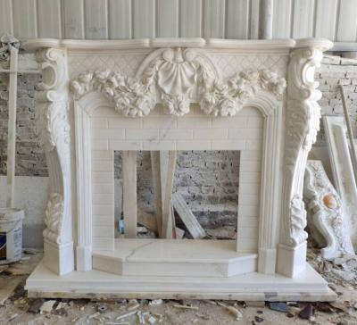 China Modern Design Marble Fireplaces Modern Shabby Chic Mantel for sale