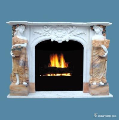 China Different Styles Marble Sculpture Fireplace Mantel / Porcelain Fireplaces Available for sale