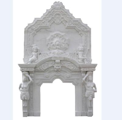 China Modern Fireplace / Modern Marble Fireplace Surround / Indoor Fire Places for sale