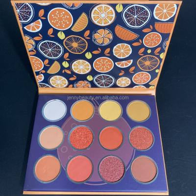 China EYE 12 Colors Logo Dye High Private Label Fruit Eyeshadow Palette Custom Eyeshadow Palette for sale