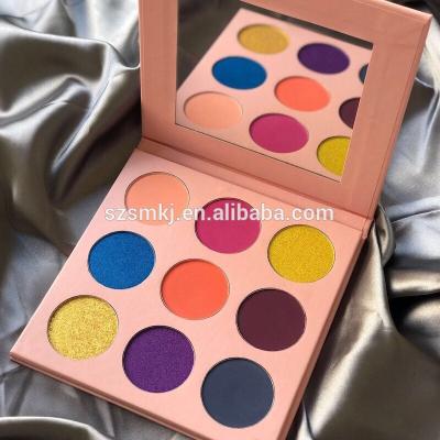 China Halal Peach 9 Color Waterproof Soft Eyeshadow Private Label Eyeshadow Palette No Label Makeup Prepare Your Own Logo Cosmetics for sale