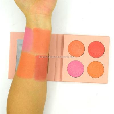 China Waterproof make your own brand 4 colors blush high quality makeup blush palette for sale