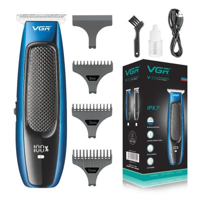 China VGR Outdoor Professional Washable Waterproof Hair Trimmer Best IPX7 Waterproof For Men V-255 Cordless Hair Trimmer for sale