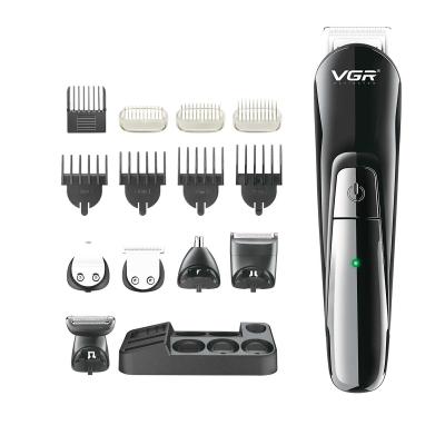 China VGR Outdoor V-012 5 in 1 Beard Grooming Kit Professional Electric Cordless Nose Cut Trimmer Rechargeable Hair Clipper for Men for sale