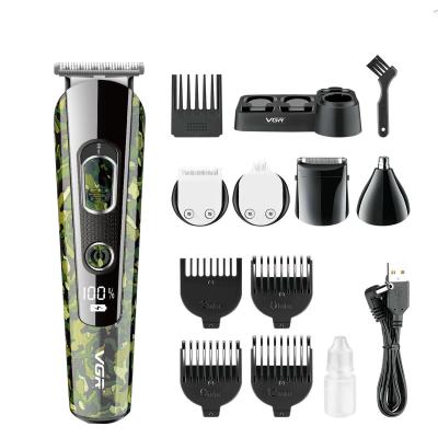 China VGR V-102 Outdoor Men's Grooming Kit 5 in 1 Rechargeable Professional Cordless Electric Shaver Hair Trimmer Clipper for Men for sale