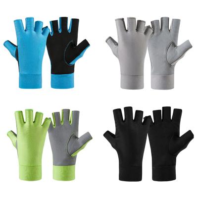 China Breathable Thin Non-Slip Half-Finger Breathable Sports Protective Sunblock Gloves For Outdoor Riding for sale