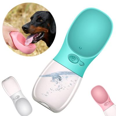 China Sustainable Hot hanging adjustable large-capacity travel outdoor portable plastic dog and cat drinking bottle food bowl feeder for sale