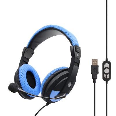 China Good Quality Headband Wired Earphones Computer Computer USB Stereo Headset With Noise Canceling MIC For Function Mute Call Center for sale