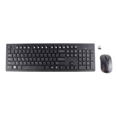 China VCOM DPI 1200 Ultra Thin Optical PC Kits Computer Keyboard Desktop Black Wireless Mouse Combo for sale