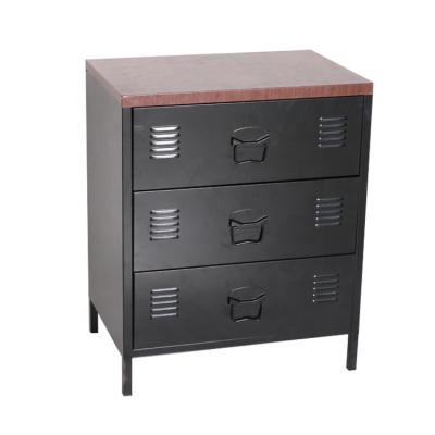 China Industrial Storage Restaurant Black Iron Sideboard Wardrobe Cabinet for sale